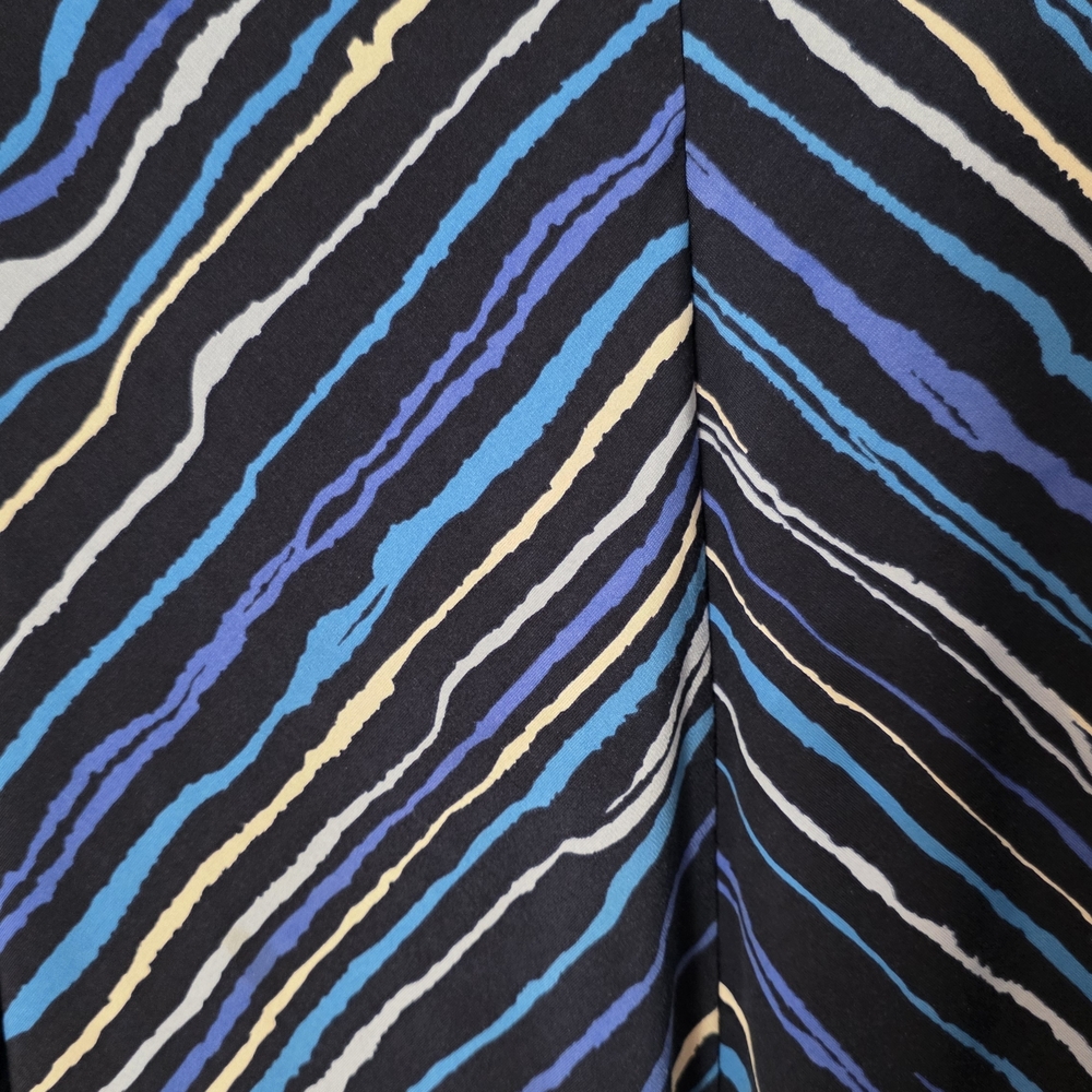Bob Mackie Blue and White Striped Top - Picture 3 of 3